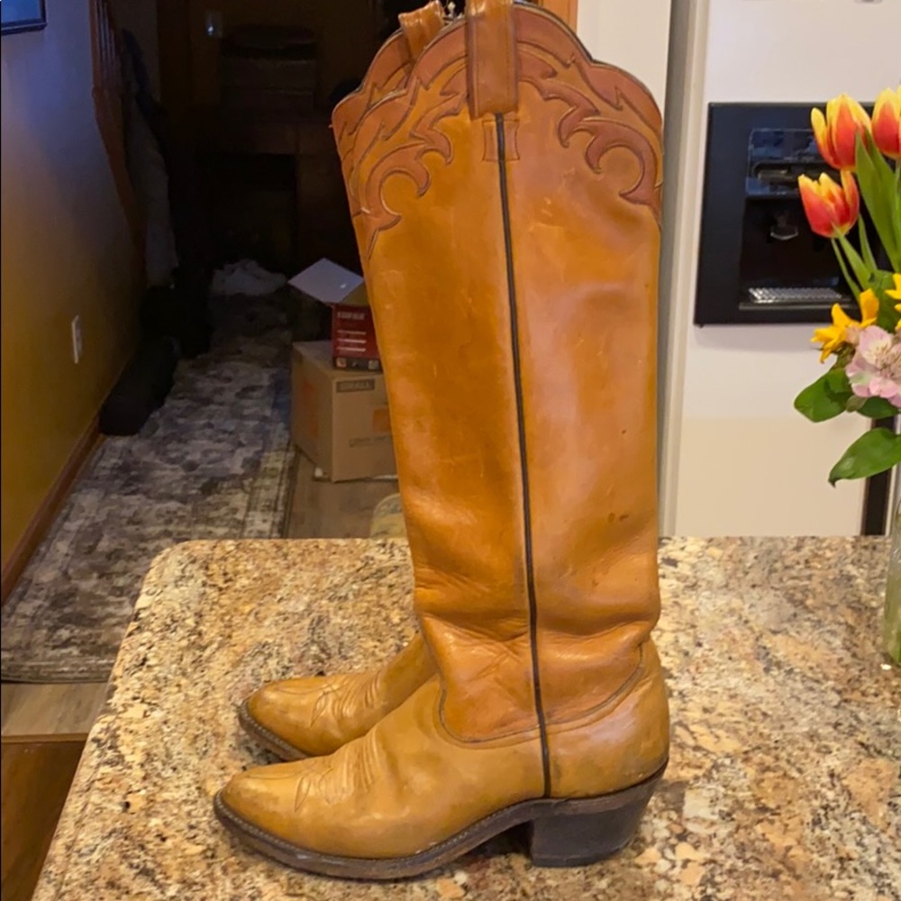 Larry Mahan Talk Slim Calf Cowboy Boots